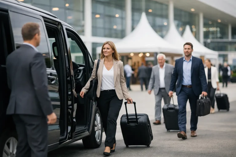 Transporte para feira de negócios sem imprevistos