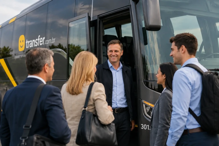Benefícios do transporte fretado para grupos