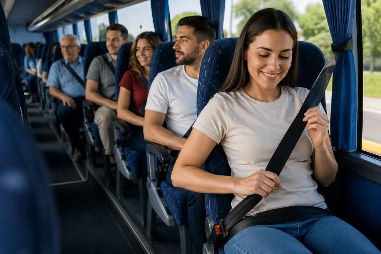 Ônibus fretado possui cinto de segurança?